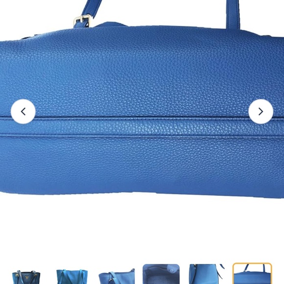 PRADA COBALT BLUE VITELLO PHENIX TOTE HANDBAG PURSE NWOT NEVER USED - Picture 4 of 9